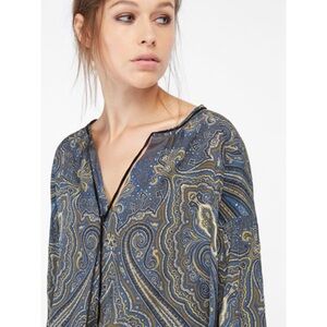 Massimo Dutti Silk Pattern Top